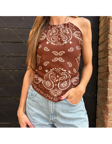 Lumina top bandana marrone