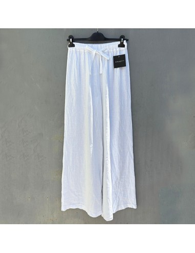 Pantalone 100% lino bianco