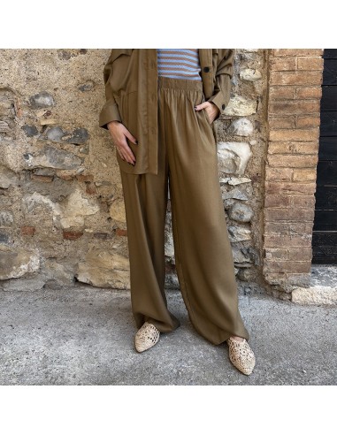 Pantalone fluido kaki