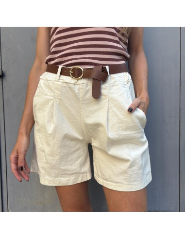 Bermuda con cintura panna