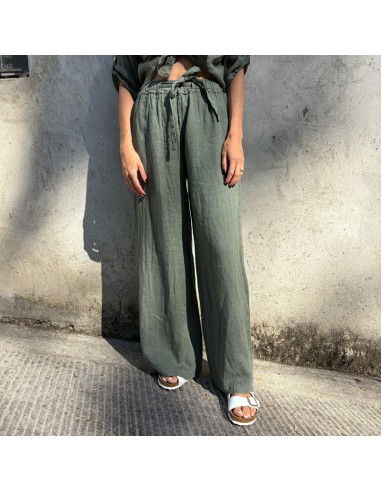 Pantalone 100% Lino Salvia