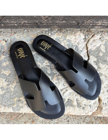 Ovyé ciabattina in vera pelle nera