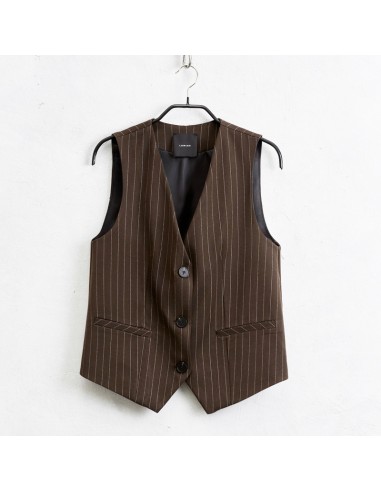 Lumina gilet gessato marrone L9324