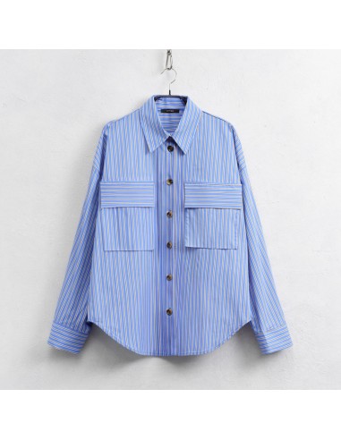 Lumina camicia a righe azzurra LD3407