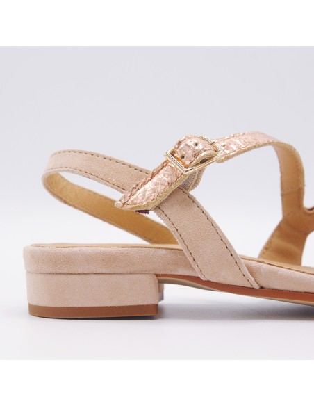 IGI&CO SANDALO IN PELLE SCAMOSCIATA NUDE