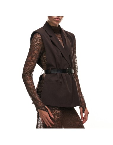 Gilet con cintura moro