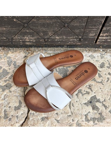 Ciabattina bianca con microstrass