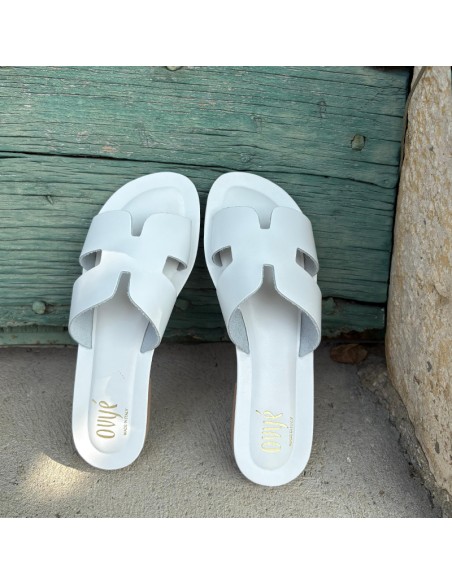Ovyé ciabattina in pelle bianca
