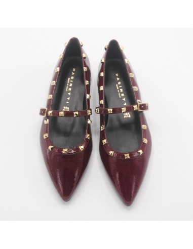 Pasinetti Ballerina bordeaux con borchie