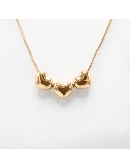Collana in acciaio 3 cuori