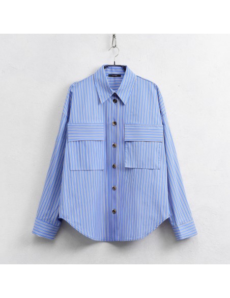 Lumina camicia a righe azzurra LD3407