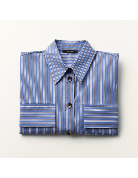 Lumina camicia a righe azzurra LD3407
