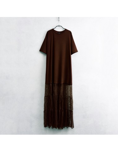 Lumina Maxi-abito t-shirt+gonna pizzo