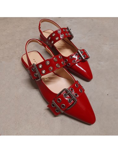 Pasinetti slingback rossa con anelli...