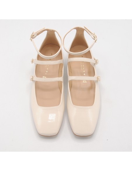 Pasinetti Mary Jane in vernice burro