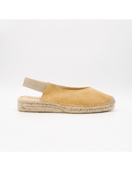 Slingback espadrillas in in pelle scamosciata cuoio