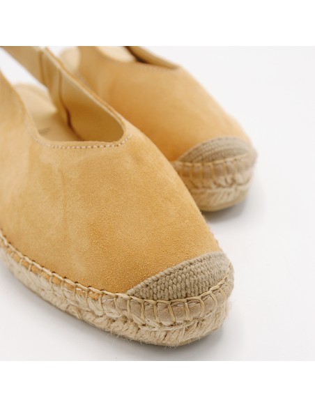 Slingback espadrillas in in pelle scamosciata cuoio