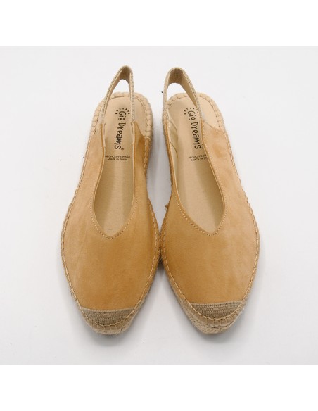 Slingback espadrillas in in pelle scamosciata cuoio