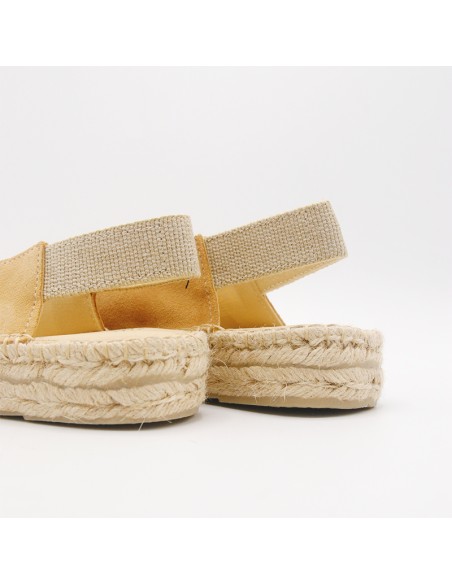 Slingback espadrillas in in pelle scamosciata cuoio