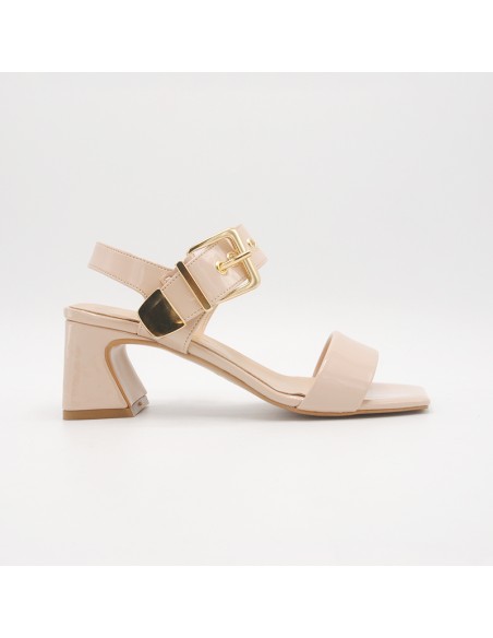 Sandalo nude con fibbia