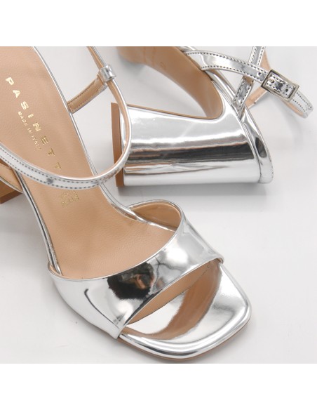 Sandalo a specchio argento