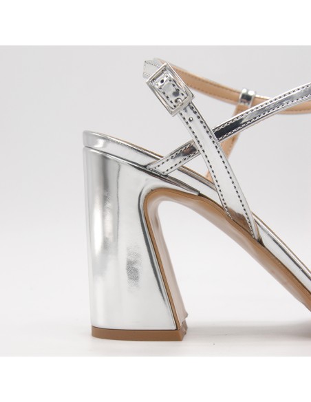 Sandalo a specchio argento