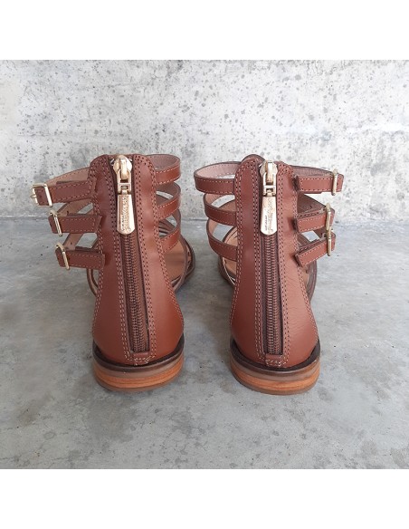 Les Tropeziennes Hachille sandalo gladiator cuoio