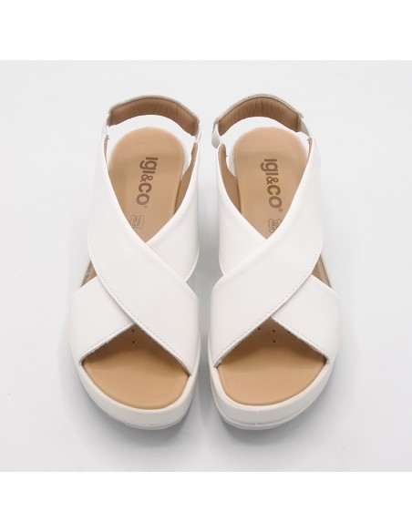 IGI&CO sandalo in pelle bianca ad incrocio