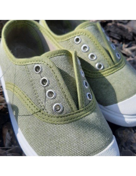 Grunland sneakers in tela oliva