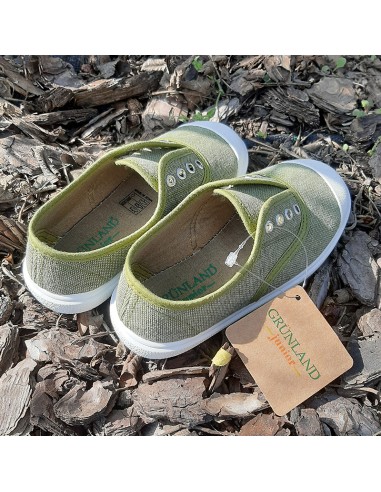 Grunland sneakers in tela oliva