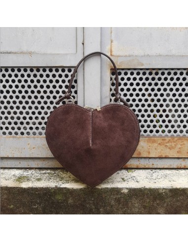 Pasinetti borsa cuore in camoscio t.moro