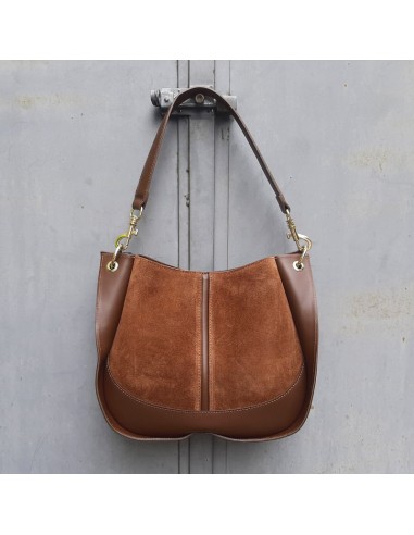 Pasinetti borsa combinata camoscio+pelle cuoio