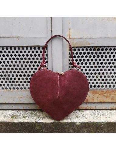 Pasinetti borsa cuore in camoscio bordeaux