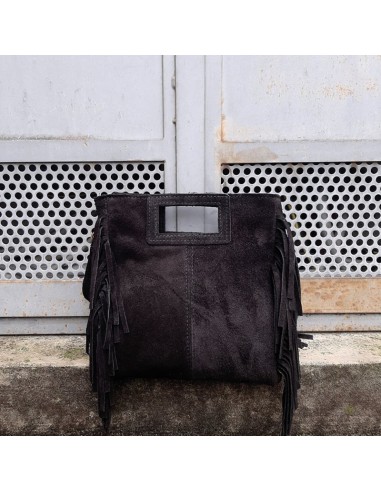 Pasinetti borsa rettangolo con frange nera