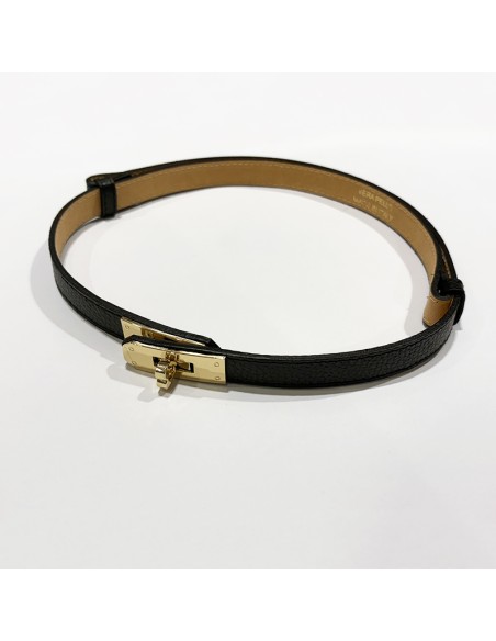 Cintura nera coulisse con hardweare dorato