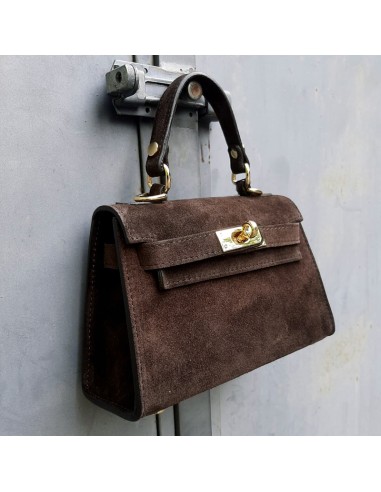 Pasinetti mini-bag trapezio in camoscio t.moro
