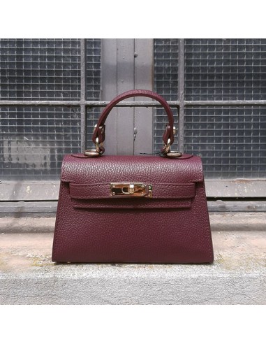 Pasinetti mini-bag trapezio in pelle bordeaux