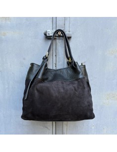 Borsa camoscio nero con...