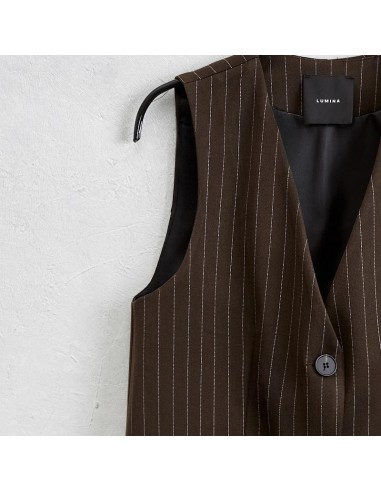 Lumina gilet gessato marrone L9324