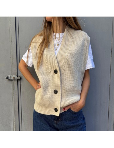 Lumina gilet in maglia beige