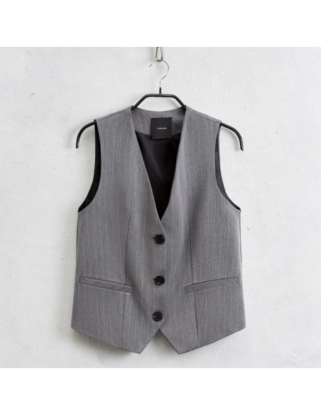 Lumina gilet gessato grigio L9324