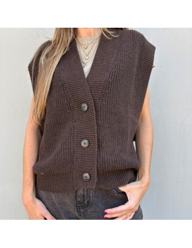 Lumina gilet in maglia testa moro