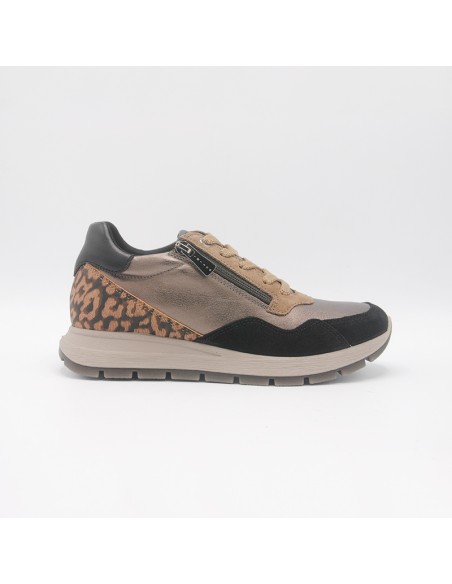 IGI&CO 6672566 sneakers in pelle bronzo ed animalier