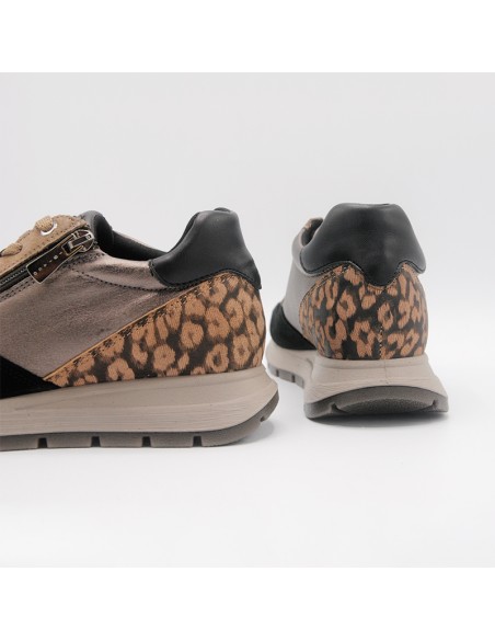 IGI&CO 6672566 sneakers in pelle bronzo ed animalier