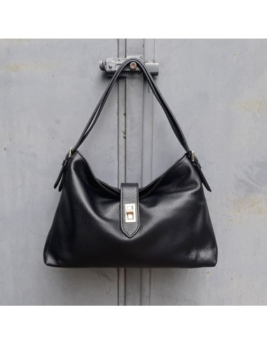 Pasinetti borsa in pelle nera doppio manico