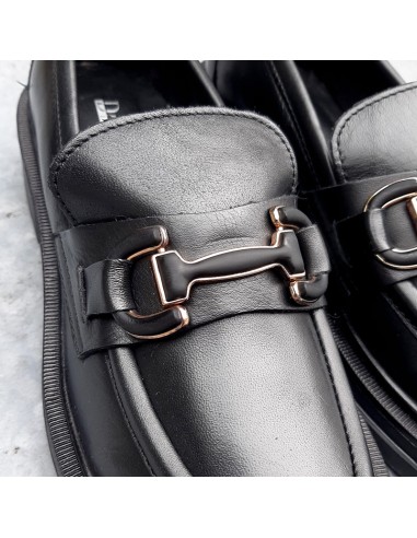 Dreena's mocassino in pelle nero con... Dreena's mocassino in pelle nero con...