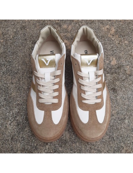 Victoria sneakers in pelle bianca/ambra