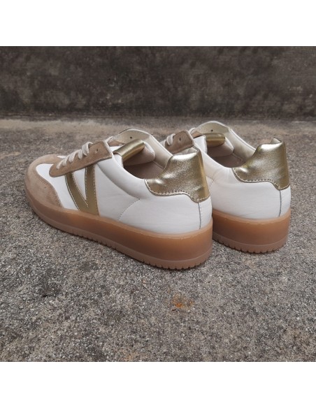 Victoria sneakers in pelle bianca/ambra