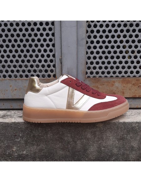 Vitamina sneakersin pelle bianco/bordeaux
