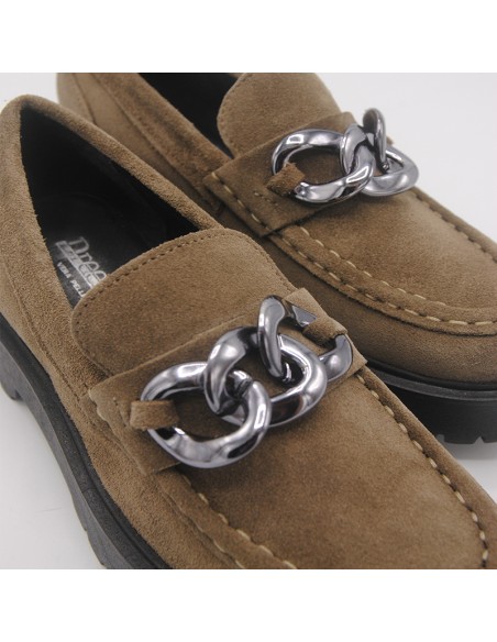Dreenas Mocassino in vera pelle scamosciata taupe